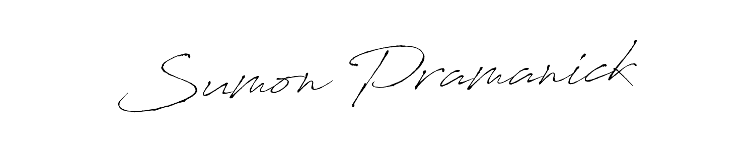 How to make Sumon Pramanick name signature. Use Antro_Vectra style for creating short signs online. This is the latest handwritten sign. Sumon Pramanick signature style 6 images and pictures png