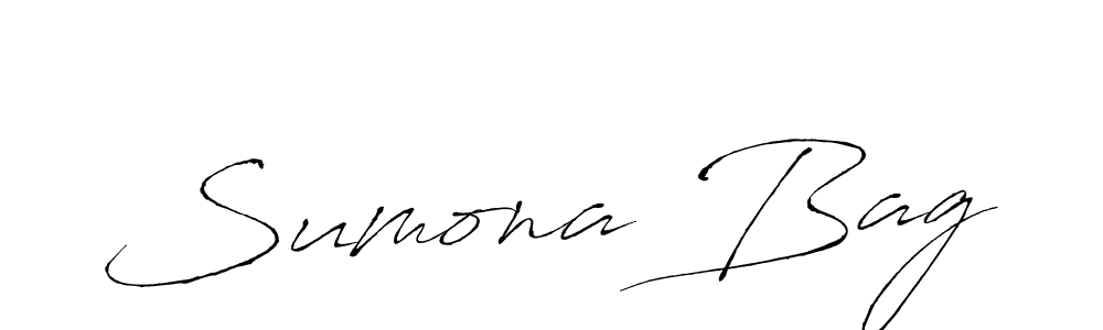 Make a beautiful signature design for name Sumona Bag. With this signature (Antro_Vectra) style, you can create a handwritten signature for free. Sumona Bag signature style 6 images and pictures png