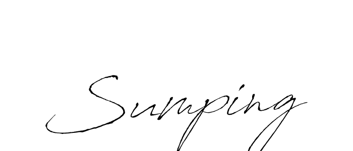 Make a beautiful signature design for name Sumping. With this signature (Antro_Vectra) style, you can create a handwritten signature for free. Sumping signature style 6 images and pictures png