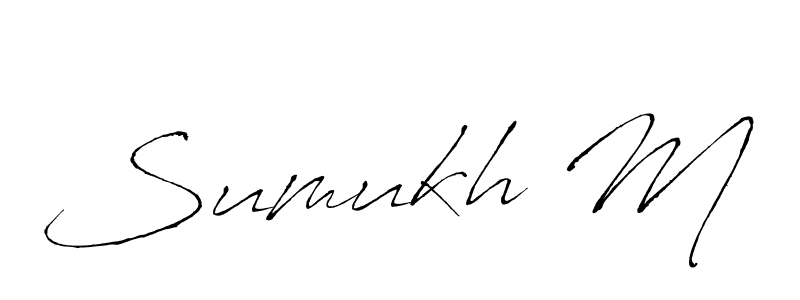 How to make Sumukh M name signature. Use Antro_Vectra style for creating short signs online. This is the latest handwritten sign. Sumukh M signature style 6 images and pictures png