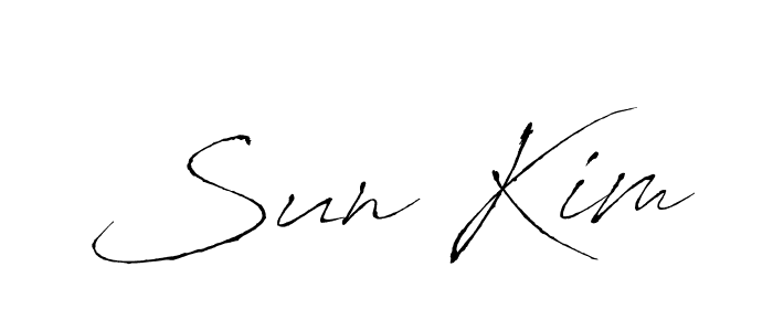 Make a beautiful signature design for name Sun Kim. With this signature (Antro_Vectra) style, you can create a handwritten signature for free. Sun Kim signature style 6 images and pictures png