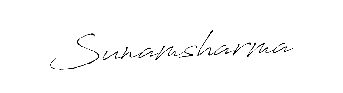 The best way (Antro_Vectra) to make a short signature is to pick only two or three words in your name. The name Sunamsharma include a total of six letters. For converting this name. Sunamsharma signature style 6 images and pictures png