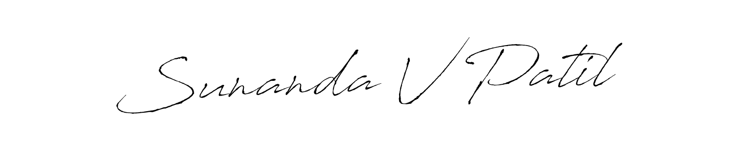 Sunanda V Patil stylish signature style. Best Handwritten Sign (Antro_Vectra) for my name. Handwritten Signature Collection Ideas for my name Sunanda V Patil. Sunanda V Patil signature style 6 images and pictures png