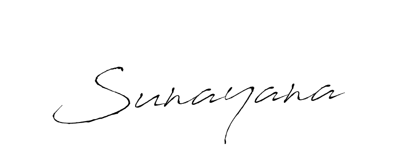 Design your own signature with our free online signature maker. With this signature software, you can create a handwritten (Antro_Vectra) signature for name Sunayana. Sunayana signature style 6 images and pictures png