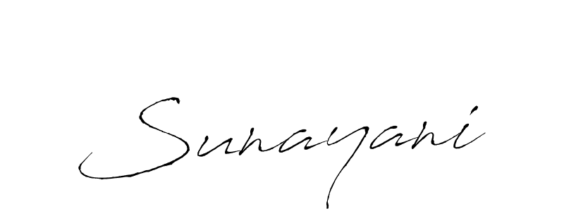 Design your own signature with our free online signature maker. With this signature software, you can create a handwritten (Antro_Vectra) signature for name Sunayani. Sunayani signature style 6 images and pictures png