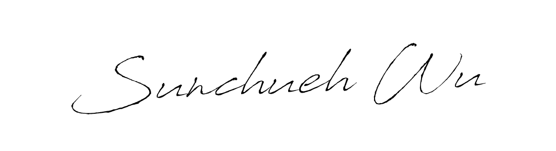 Antro_Vectra is a professional signature style that is perfect for those who want to add a touch of class to their signature. It is also a great choice for those who want to make their signature more unique. Get Sunchueh Wu name to fancy signature for free. Sunchueh Wu signature style 6 images and pictures png