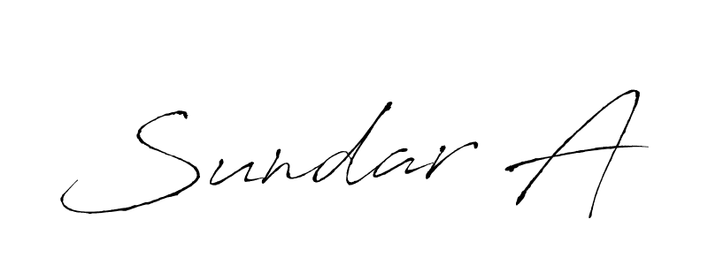 How to make Sundar A name signature. Use Antro_Vectra style for creating short signs online. This is the latest handwritten sign. Sundar A signature style 6 images and pictures png