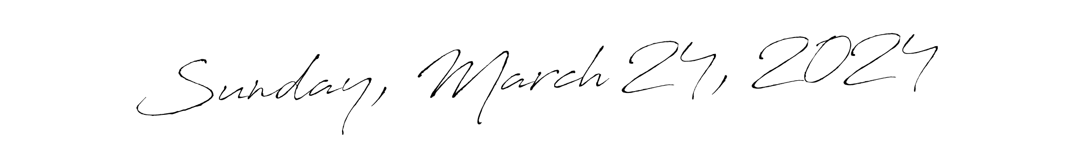 Make a short Sunday, March 24, 2024 signature style. Manage your documents anywhere anytime using Antro_Vectra. Create and add eSignatures, submit forms, share and send files easily. Sunday, March 24, 2024 signature style 6 images and pictures png