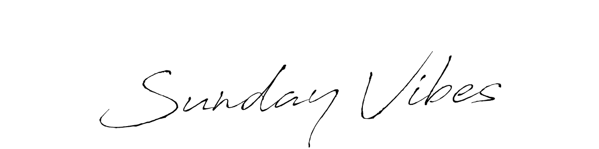 Create a beautiful signature design for name Sunday Vibes. With this signature (Antro_Vectra) fonts, you can make a handwritten signature for free. Sunday Vibes signature style 6 images and pictures png