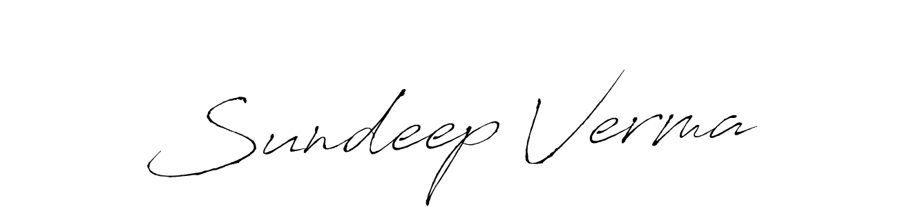 How to make Sundeep Verma name signature. Use Antro_Vectra style for creating short signs online. This is the latest handwritten sign. Sundeep Verma signature style 6 images and pictures png