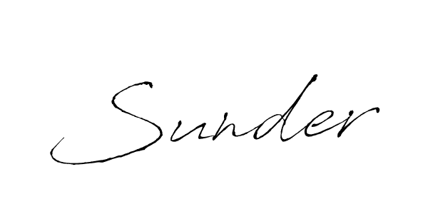 Sunder stylish signature style. Best Handwritten Sign (Antro_Vectra) for my name. Handwritten Signature Collection Ideas for my name Sunder. Sunder signature style 6 images and pictures png