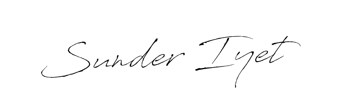 How to make Sunder Iyet name signature. Use Antro_Vectra style for creating short signs online. This is the latest handwritten sign. Sunder Iyet signature style 6 images and pictures png