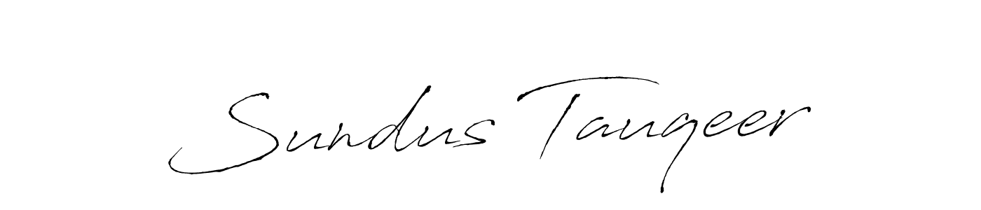 How to make Sundus Tauqeer name signature. Use Antro_Vectra style for creating short signs online. This is the latest handwritten sign. Sundus Tauqeer signature style 6 images and pictures png