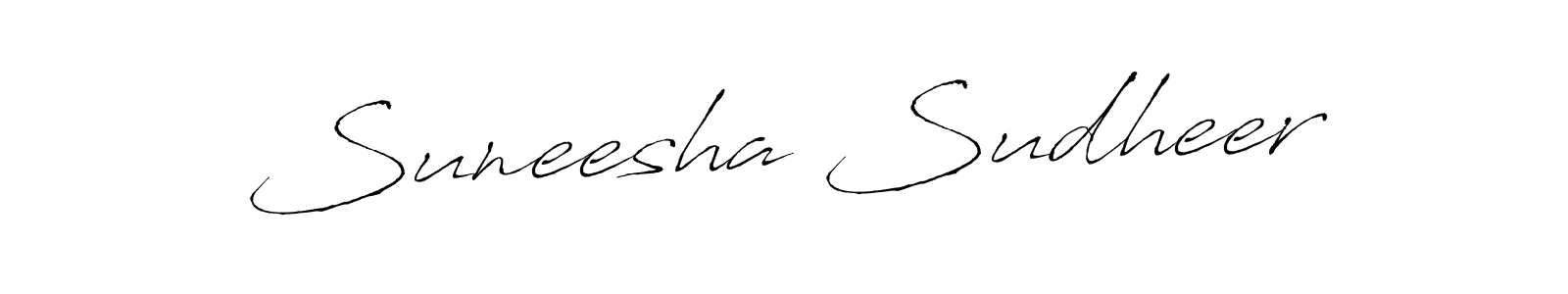How to make Suneesha Sudheer name signature. Use Antro_Vectra style for creating short signs online. This is the latest handwritten sign. Suneesha Sudheer signature style 6 images and pictures png