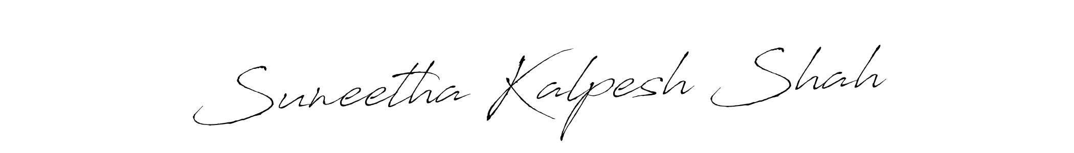 How to make Suneetha Kalpesh Shah name signature. Use Antro_Vectra style for creating short signs online. This is the latest handwritten sign. Suneetha Kalpesh Shah signature style 6 images and pictures png