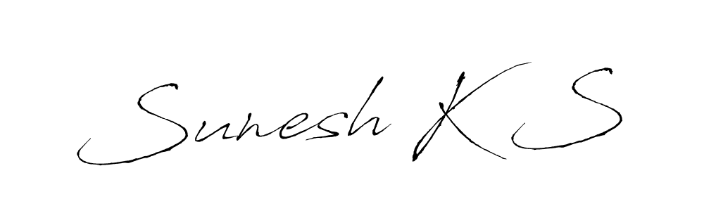 if you are searching for the best signature style for your name Sunesh K S. so please give up your signature search. here we have designed multiple signature styles  using Antro_Vectra. Sunesh K S signature style 6 images and pictures png