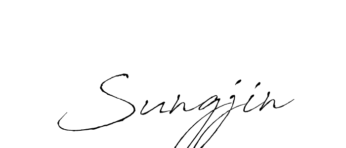 How to make Sungjin signature? Antro_Vectra is a professional autograph style. Create handwritten signature for Sungjin name. Sungjin signature style 6 images and pictures png