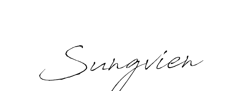 You should practise on your own different ways (Antro_Vectra) to write your name (Sungvien) in signature. don't let someone else do it for you. Sungvien signature style 6 images and pictures png