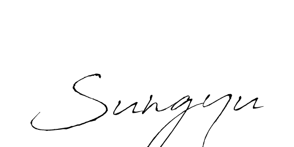 Use a signature maker to create a handwritten signature online. With this signature software, you can design (Antro_Vectra) your own signature for name Sungyu. Sungyu signature style 6 images and pictures png