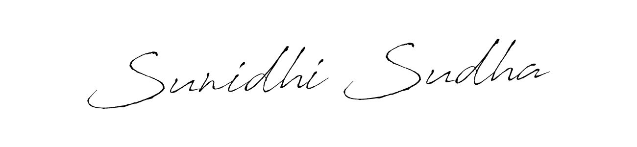 Create a beautiful signature design for name Sunidhi Sudha. With this signature (Antro_Vectra) fonts, you can make a handwritten signature for free. Sunidhi Sudha signature style 6 images and pictures png