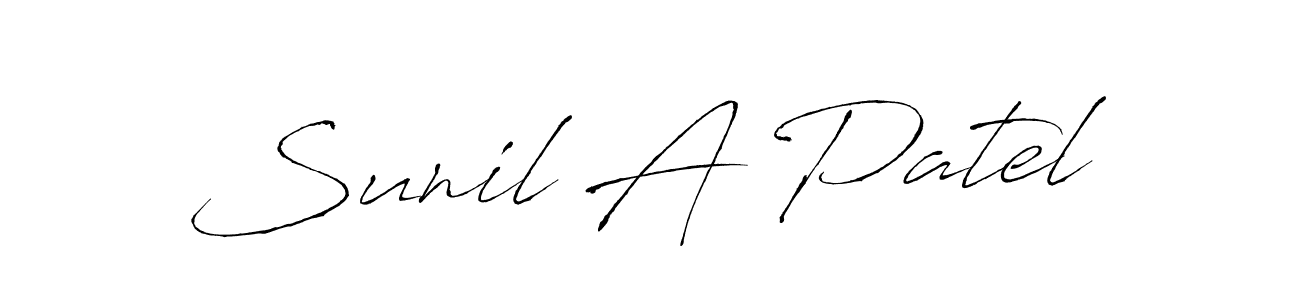 How to make Sunil A Patel name signature. Use Antro_Vectra style for creating short signs online. This is the latest handwritten sign. Sunil A Patel signature style 6 images and pictures png