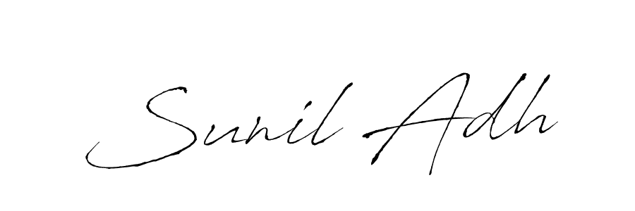 Antro_Vectra is a professional signature style that is perfect for those who want to add a touch of class to their signature. It is also a great choice for those who want to make their signature more unique. Get Sunil Adh name to fancy signature for free. Sunil Adh signature style 6 images and pictures png