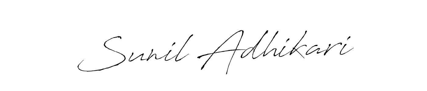 This is the best signature style for the Sunil Adhikari name. Also you like these signature font (Antro_Vectra). Mix name signature. Sunil Adhikari signature style 6 images and pictures png