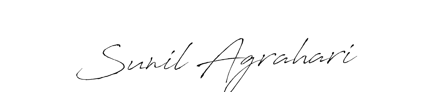 Design your own signature with our free online signature maker. With this signature software, you can create a handwritten (Antro_Vectra) signature for name Sunil Agrahari. Sunil Agrahari signature style 6 images and pictures png