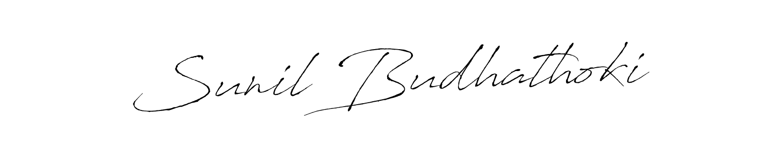 How to make Sunil Budhathoki signature? Antro_Vectra is a professional autograph style. Create handwritten signature for Sunil Budhathoki name. Sunil Budhathoki signature style 6 images and pictures png