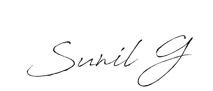How to make Sunil G name signature. Use Antro_Vectra style for creating short signs online. This is the latest handwritten sign. Sunil G signature style 6 images and pictures png