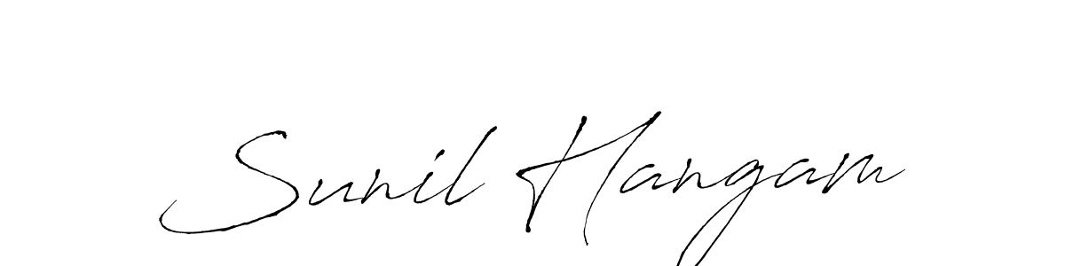 Make a beautiful signature design for name Sunil Hangam. With this signature (Antro_Vectra) style, you can create a handwritten signature for free. Sunil Hangam signature style 6 images and pictures png