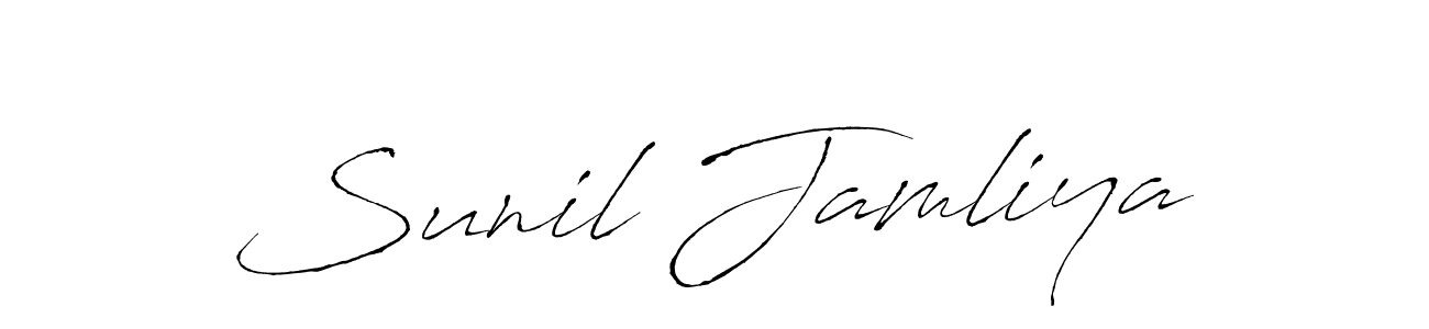 How to make Sunil Jamliya signature? Antro_Vectra is a professional autograph style. Create handwritten signature for Sunil Jamliya name. Sunil Jamliya signature style 6 images and pictures png