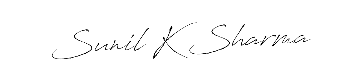 Sunil K Sharma stylish signature style. Best Handwritten Sign (Antro_Vectra) for my name. Handwritten Signature Collection Ideas for my name Sunil K Sharma. Sunil K Sharma signature style 6 images and pictures png