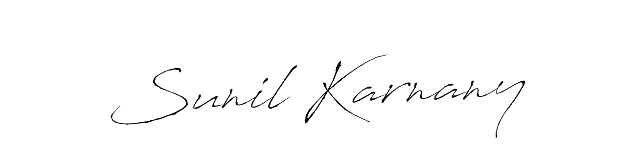 How to make Sunil Karnany name signature. Use Antro_Vectra style for creating short signs online. This is the latest handwritten sign. Sunil Karnany signature style 6 images and pictures png