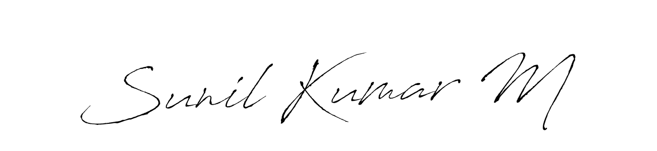 You should practise on your own different ways (Antro_Vectra) to write your name (Sunil Kumar M) in signature. don't let someone else do it for you. Sunil Kumar M signature style 6 images and pictures png