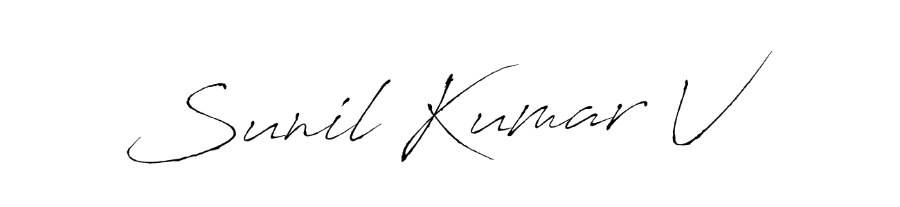 You should practise on your own different ways (Antro_Vectra) to write your name (Sunil Kumar V) in signature. don't let someone else do it for you. Sunil Kumar V signature style 6 images and pictures png