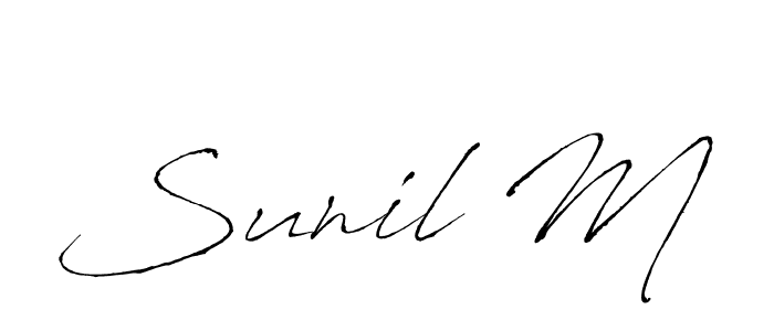 Also we have Sunil M name is the best signature style. Create professional handwritten signature collection using Antro_Vectra autograph style. Sunil M signature style 6 images and pictures png