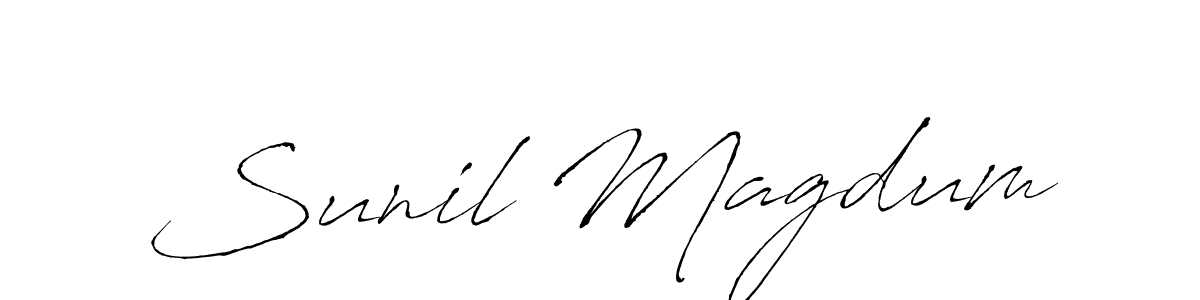 How to make Sunil Magdum name signature. Use Antro_Vectra style for creating short signs online. This is the latest handwritten sign. Sunil Magdum signature style 6 images and pictures png