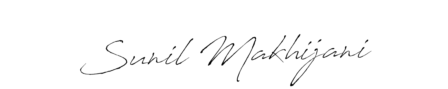 Make a short Sunil Makhijani signature style. Manage your documents anywhere anytime using Antro_Vectra. Create and add eSignatures, submit forms, share and send files easily. Sunil Makhijani signature style 6 images and pictures png