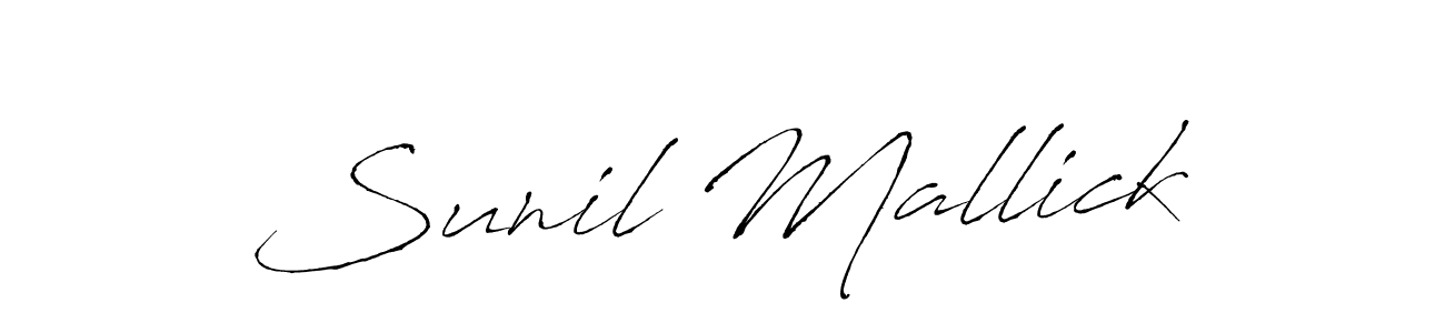 Create a beautiful signature design for name Sunil Mallick. With this signature (Antro_Vectra) fonts, you can make a handwritten signature for free. Sunil Mallick signature style 6 images and pictures png