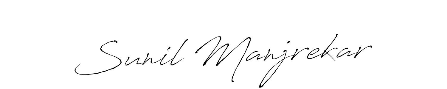 Design your own signature with our free online signature maker. With this signature software, you can create a handwritten (Antro_Vectra) signature for name Sunil Manjrekar. Sunil Manjrekar signature style 6 images and pictures png