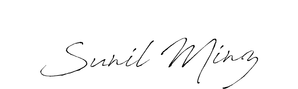 Use a signature maker to create a handwritten signature online. With this signature software, you can design (Antro_Vectra) your own signature for name Sunil Minz. Sunil Minz signature style 6 images and pictures png