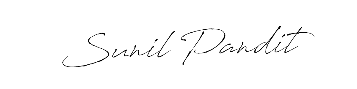Antro_Vectra is a professional signature style that is perfect for those who want to add a touch of class to their signature. It is also a great choice for those who want to make their signature more unique. Get Sunil Pandit name to fancy signature for free. Sunil Pandit signature style 6 images and pictures png