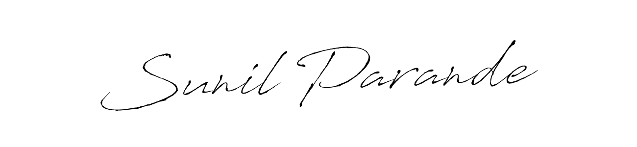 Sunil Parande stylish signature style. Best Handwritten Sign (Antro_Vectra) for my name. Handwritten Signature Collection Ideas for my name Sunil Parande. Sunil Parande signature style 6 images and pictures png