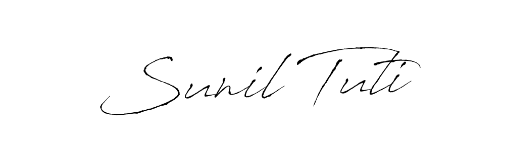 How to make Sunil Tuti name signature. Use Antro_Vectra style for creating short signs online. This is the latest handwritten sign. Sunil Tuti signature style 6 images and pictures png