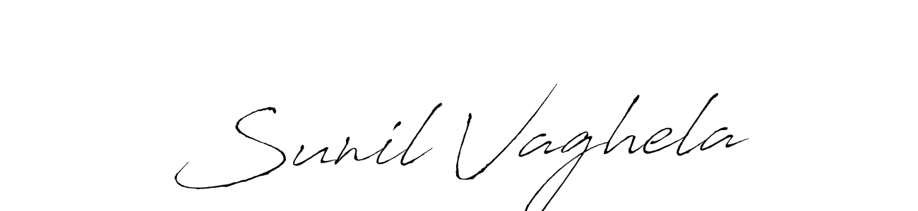 Sunil Vaghela stylish signature style. Best Handwritten Sign (Antro_Vectra) for my name. Handwritten Signature Collection Ideas for my name Sunil Vaghela. Sunil Vaghela signature style 6 images and pictures png
