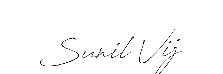 Use a signature maker to create a handwritten signature online. With this signature software, you can design (Antro_Vectra) your own signature for name Sunil Vij. Sunil Vij signature style 6 images and pictures png