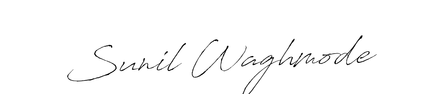 How to make Sunil Waghmode name signature. Use Antro_Vectra style for creating short signs online. This is the latest handwritten sign. Sunil Waghmode signature style 6 images and pictures png