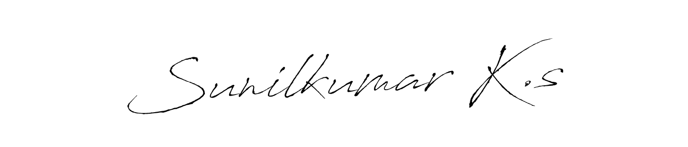 The best way (Antro_Vectra) to make a short signature is to pick only two or three words in your name. The name Sunilkumar K.s include a total of six letters. For converting this name. Sunilkumar K.s signature style 6 images and pictures png