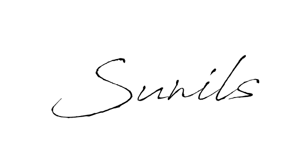 Make a beautiful signature design for name Sunils. With this signature (Antro_Vectra) style, you can create a handwritten signature for free. Sunils signature style 6 images and pictures png